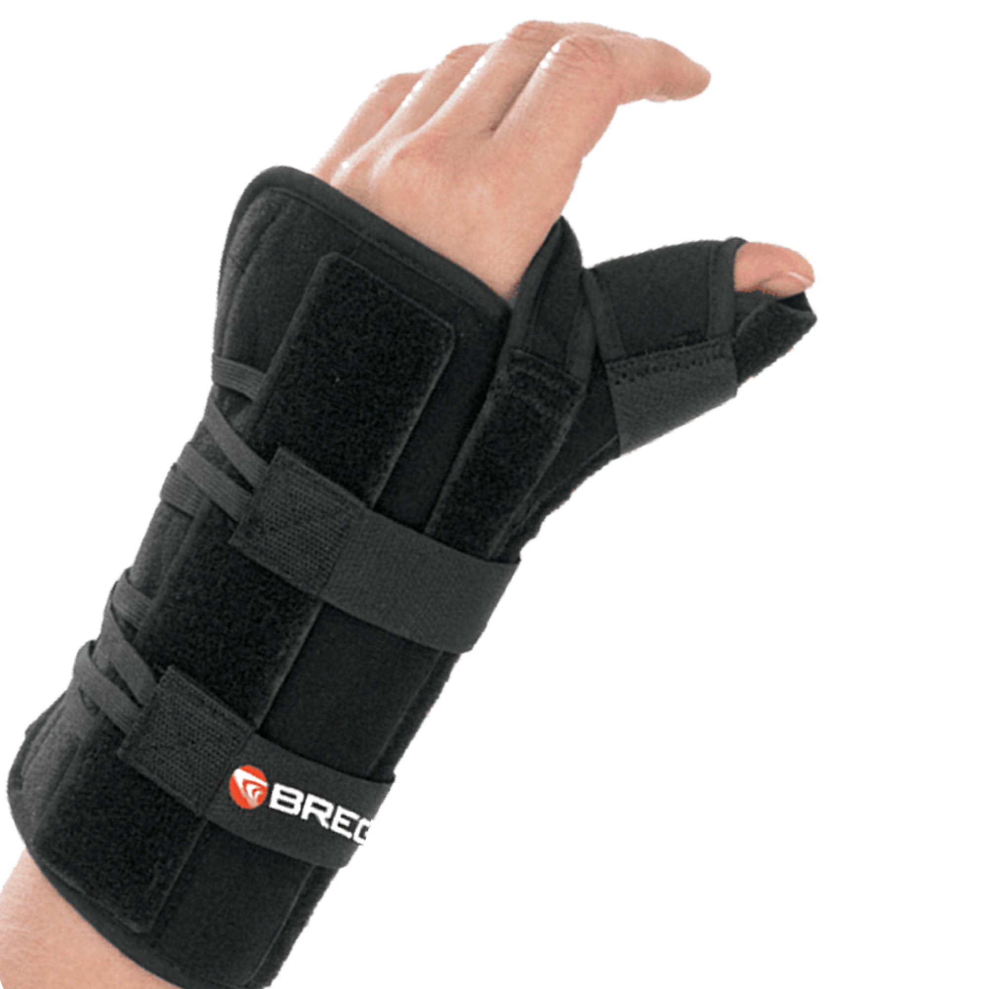 Breg Apollo® Universal 8-inch Length Left Wrist Brace with Thumb Spica, One Size Fits Most.
