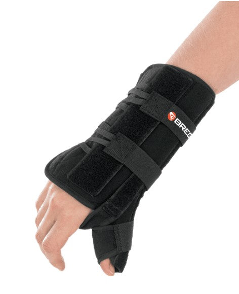 Breg Apollo® Universal 8-inch Length Right Wrist Brace with Thumb Spica, One Size Fits Most.